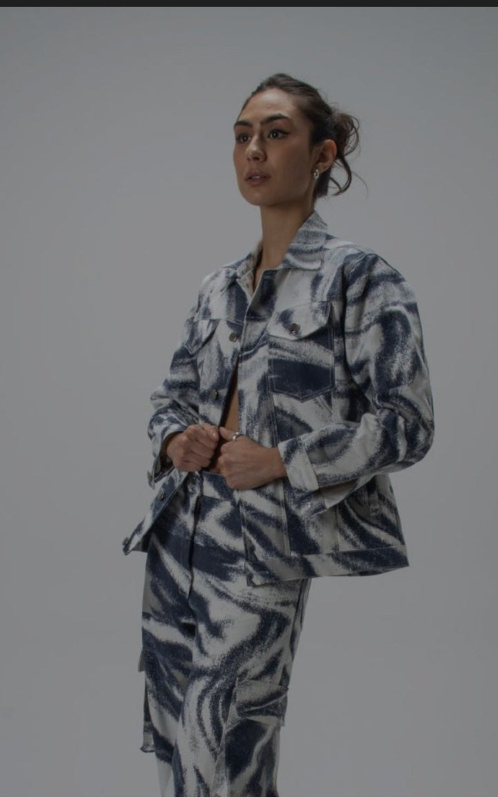 Chaqueta - Denim - Abstract blue